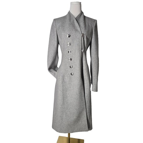 Altuzarra Peacoat Front Zip Long Wool Cashmere Blend Coat Reg. $2,425 Medium - Picture 2 of 15